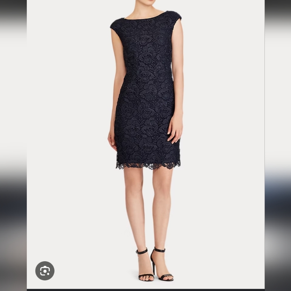 503-Ralph Lauren cocktail dress Teal‎ Color